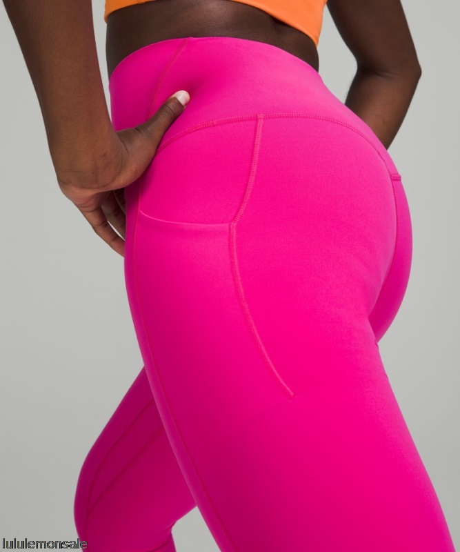 Lululemon Damen DELULU047 | Sonic Pink Align Hoch Sitzende Hose Mit Taschen 25